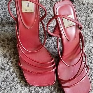 Strappy red heels